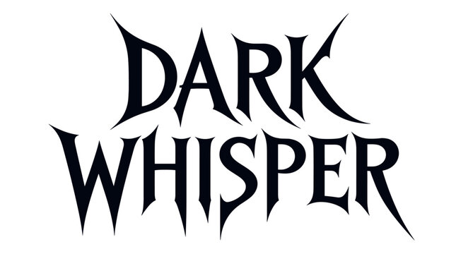 Dark Whisper Logo Typography Bold Gothic Style.