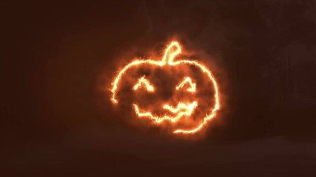 Spooky carved pumpkin wearing black top hat on solid green screen background for easy cutout