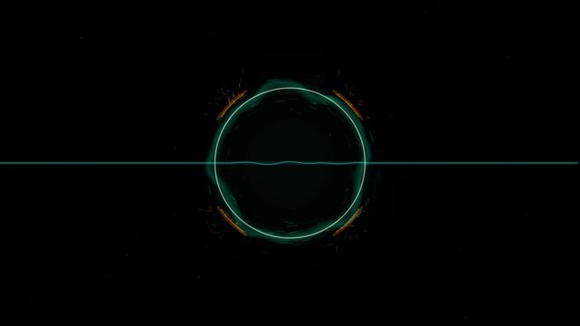 Neon Pink Cyber Portal Ring Loop with Laser Horizon Motion Graphic 4k video