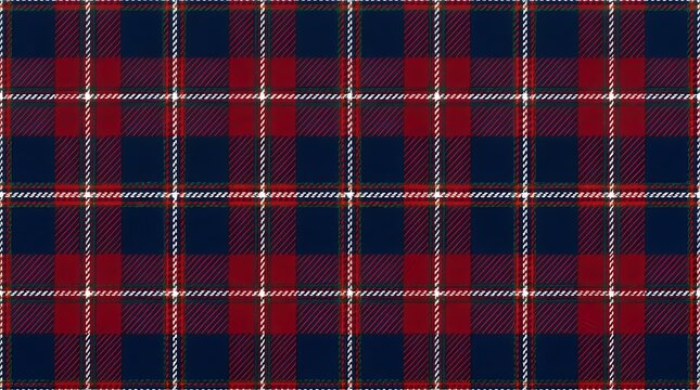 Seamless Plaid Tartan Pattern in Classic Red and Blue Tones  Seamless Plaid Tartan Design Classic Red Blue Tones Woven Texture Traditional Pattern Fabric Print Textile Art Fashion Fabric