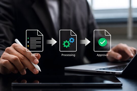 Approval Workflow system streamlining document processing, business validation, authorization routing, operational management and enterprise process execution from submission to approved outcome
