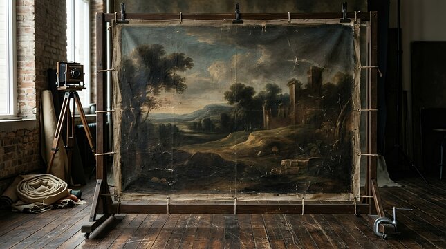 Antique master portrait backdrop canvas fine art photography studio setting vintage antique portrait backdrop Antique master portrait backdrop canvas fine art photography studio setting vintage