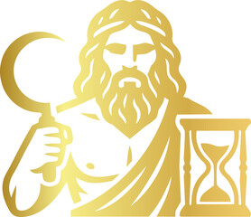 Golden Cronus Greek Mythology God of Time and Harvest © N2