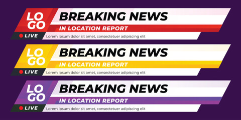 Obraz premium Modern Broadcast Lower Thirds Overlay Templates for Live Television Streaming and Digital Content