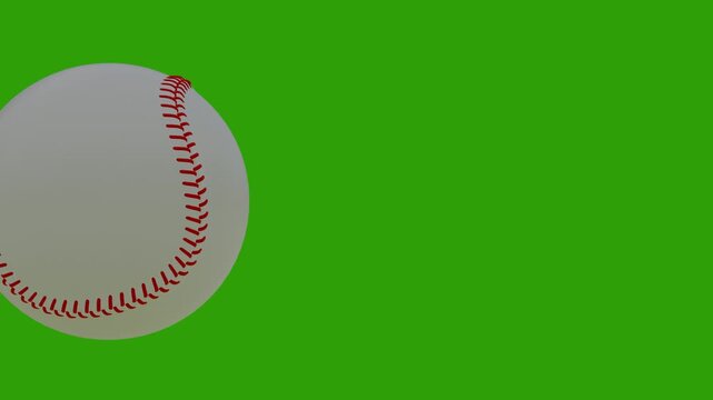 3D Spinning Baseball animation on a chroma key background. Baseball Sport footage for TV shows, sport news, baseball tournament, and related projects (4K UHD seamless looping)