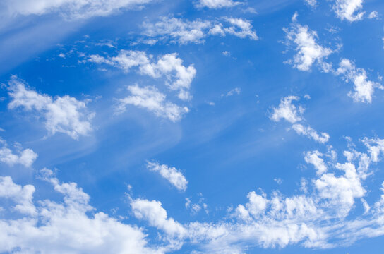 White clouds in blue sky