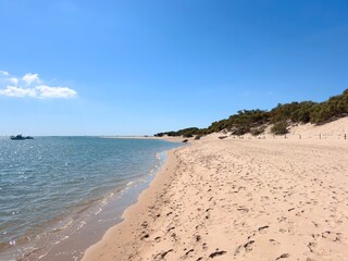 Playa de Camposoto: empty natural beach with sandy dune landscape near Cádiz and San Fernando, Andalusia, Spain © keBu.Medien