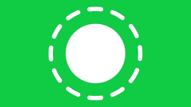 Dashed spinning circle perfect loop with inside circle for use with logos, etc. with green screen 