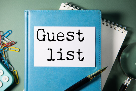 guest list text on paper
