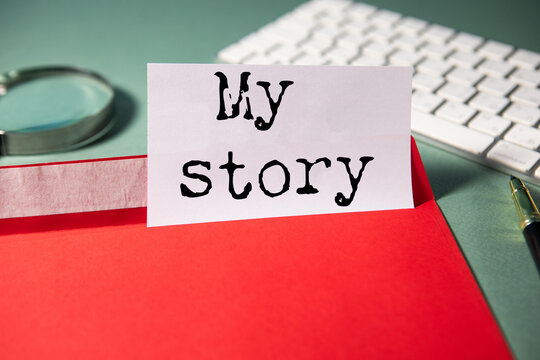 My story text on paper