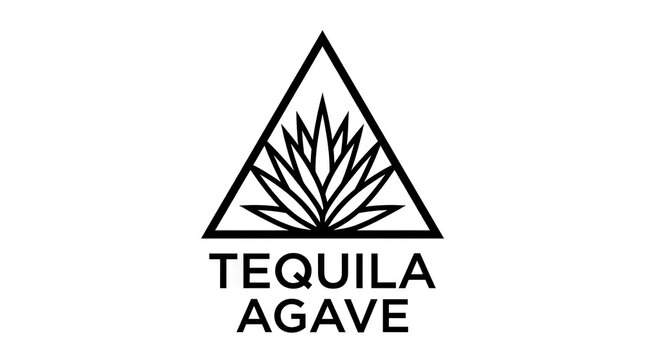 Minimalist triangular agave plant logo for tequila brand identity.