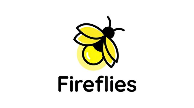 Modern firefly logo design with glowing insect icon.