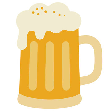 Draft beer mug glass with foam Oktoberfest root beer pub beverage vector illustration