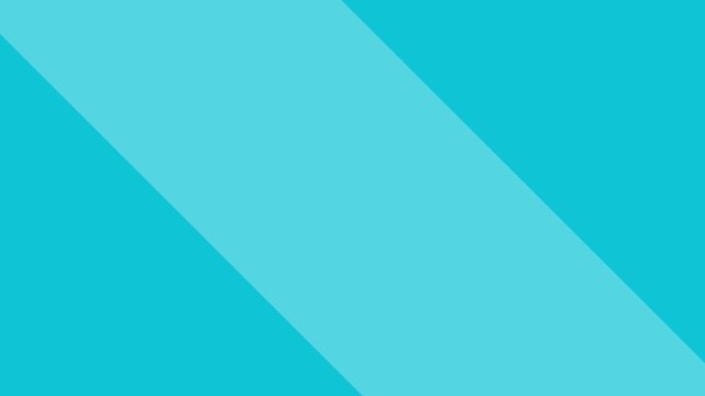 Cyan diagonal split slide video transition loop with black background for modern footage editing