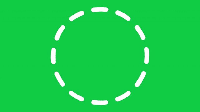 Dashed spinning circle perfect loop for use with logos, etc. with green screen and wiggle effect