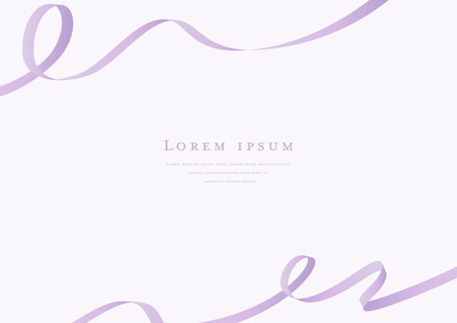 Elegant purple ribbon frame template background with copy space for wedding invitation and card