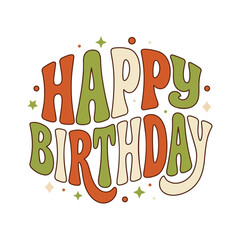 Naklejka premium colorful hand-drawn happy birthday lettering illustration