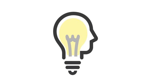 Human head bulb, lamp, logo, vector, idea, smart icon. 