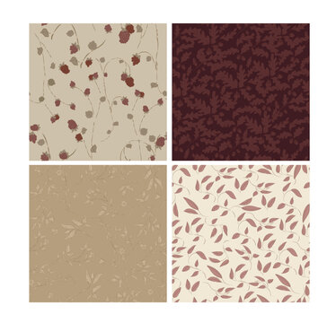 Vintage Berry Oak Leaf and Botanical Seamless Pattern Collection