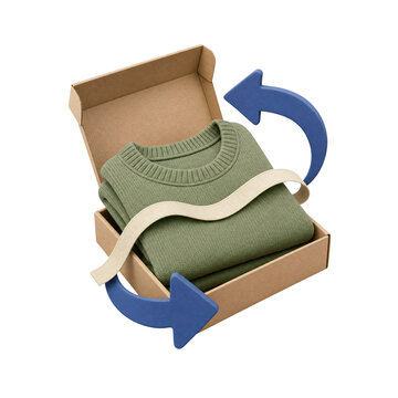 Clothing Size Exchange With Sweater Measuring Tape and Parcel