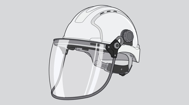 Industrial safety helmet with face shield vector illustration