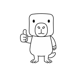 Fototapeta premium Cartoon platypus giving thumbs up