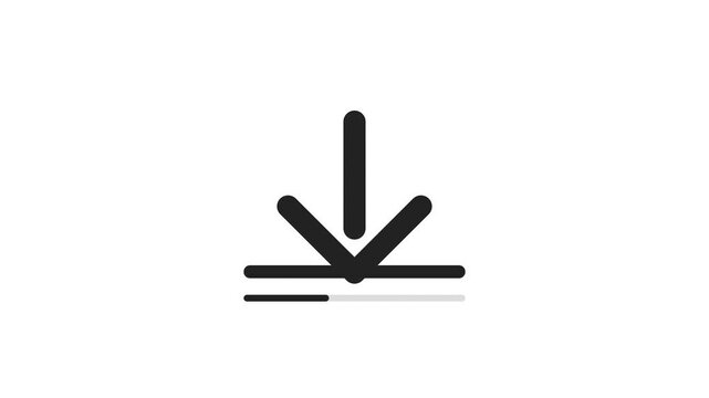 Download icon interface symbol showing progressive digital loading animation movement in high quality minimalist graphic design style loop motion capture