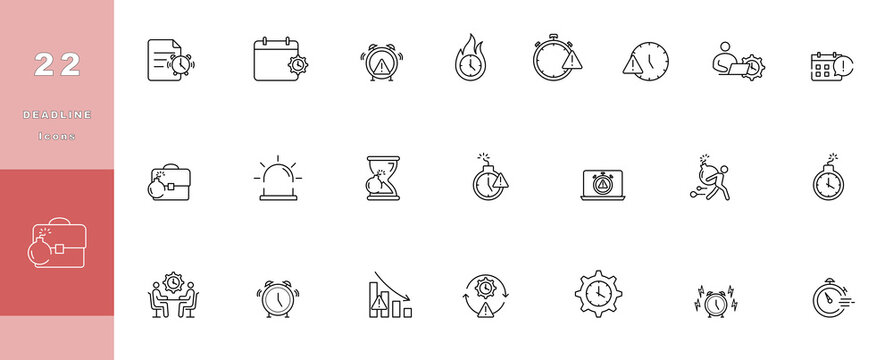 deadline time management and urgent task reminder icon