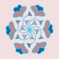 Editable hand drawing of traditional rangoli design element illustrations. © 2M Stocks
