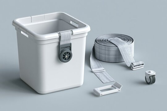 College Move-In Hamper with Wheel Clip, Fabric Strap, and Small Caster