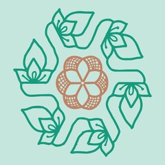 Editable hand drawing of traditional rangoli design element illustrations. © 2M Stocks