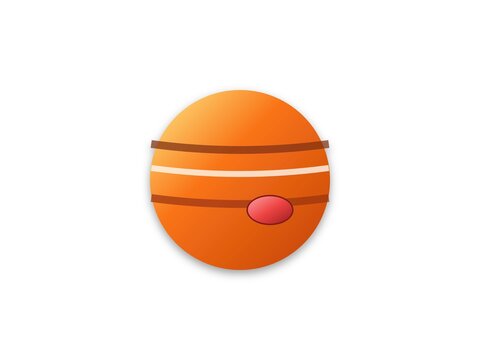 Minimalist illustration of the planet jupiter on a white background