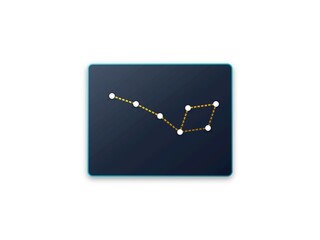 A minimalist graphic representation of the big dipper constellation pattern © Canytiza