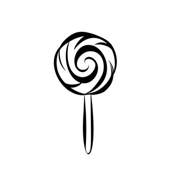 Elegant black and white spiral lollipop design for modern art decor