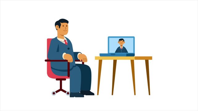 Chief Discussing On Web Conference