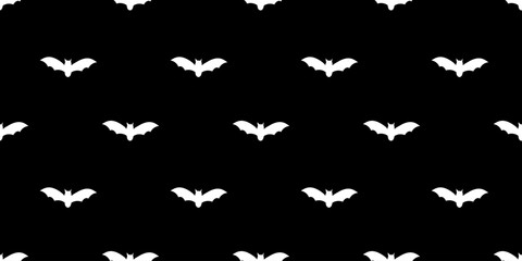 Fototapeta premium Pattern with Halloween Bats on black background. Vector flat illlustration. 