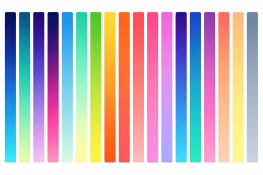 Set of colorful vertical gradient stripes in a rainbow spectrum