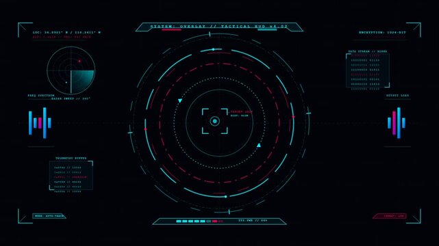 Futuristic Tactical HUD Sci Fi Overlay Interface Animation