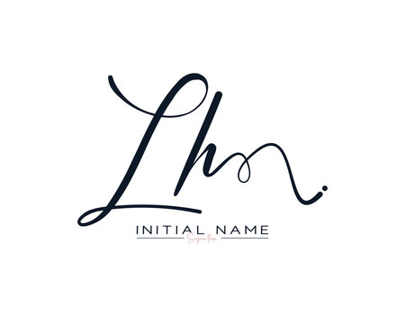 L H LH initial letter handwriting signature logo design