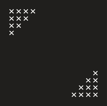 Minimal Black Square Background with White Crosses