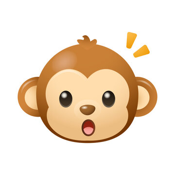 Surprised Monkey Emoji Cute Animal Icon