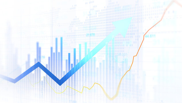 Transparent or png stock market investment trading graph growth.Trade business analytics graph and financial chart.	
