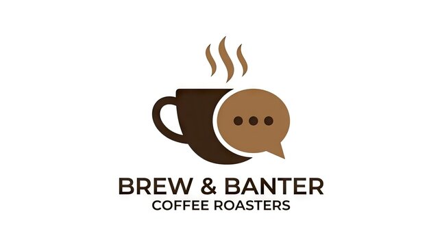 Brew and Banter coffee cup conversation logo