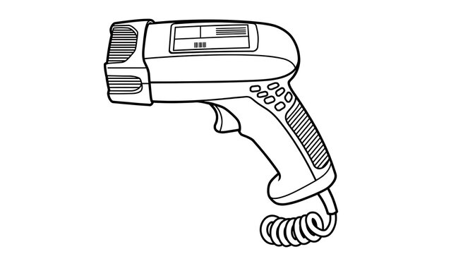 Barcode scanner illustration on white background.