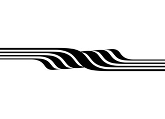 Fototapeta premium Vector pattern of black twisted lines on a white background. Dividing design element for car body, boat, sportswear, toy. Vector background for covers, advertising, packaging, interior decor, promotio