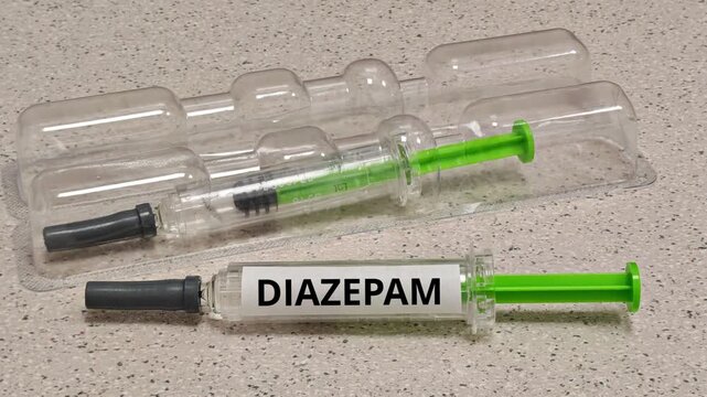 DIAZEPAM benzodiazepine for acute seizure control in a prefilled syringe