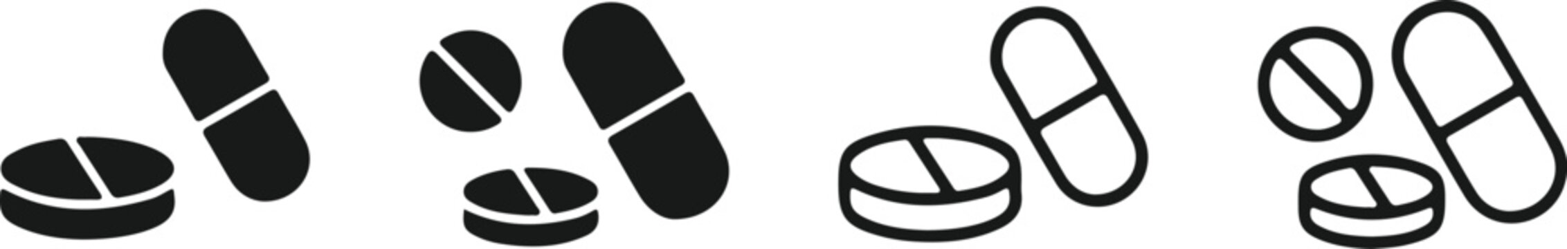 pill capsule icon set vector 