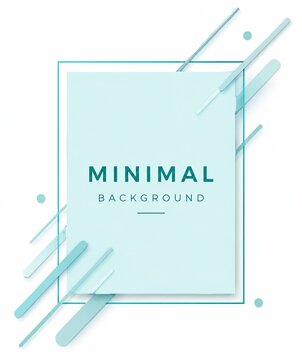Minimal blue geometric frame with abstract diagonal lines and shapes