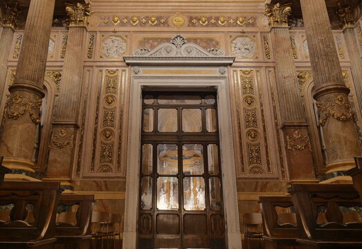 Sant'Alessandro basilic architecture in lateral chapel, Bergamo, Lombardy, Italy