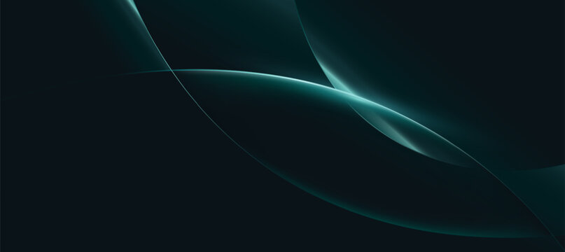 Luxury Emerald Green Curved Abstract Banners